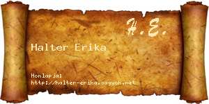 Halter Erika névjegykártya